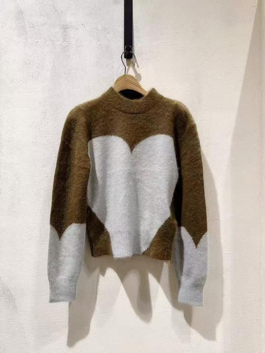 女款拼色圆领长袖针织毛衣 商品图0