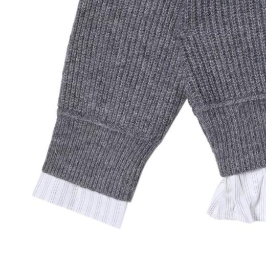 49314SDSA男士秋冬新款痞帅男装设计师简约撞色翻领假两件毛衣时尚百搭 商品图4