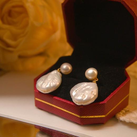 雀说异形巴洛克淡水珍珠耳钉气质轻奢高级感港风耳环S925银针耳饰AL62101 商品图0