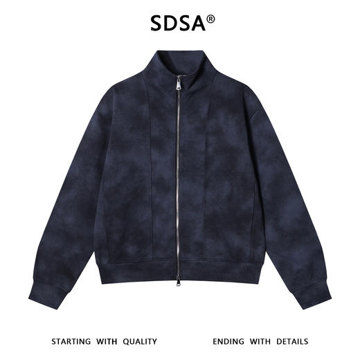 WT213SDSA男士秋冬新款痞帅男装潮牌简约扎染半拉链立领套头卫衣百搭 商品图1