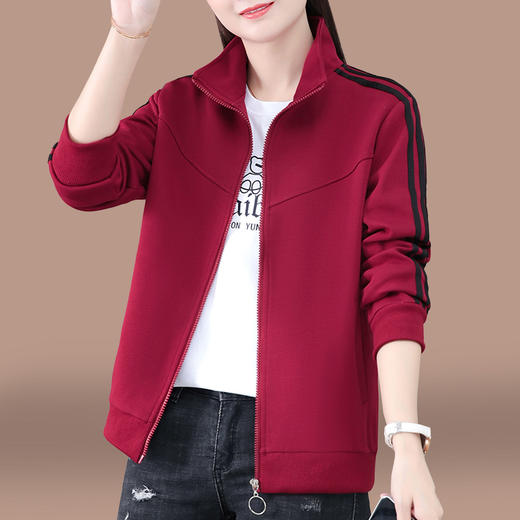 百媚生 棉质时尚宽松开衫卫衣女士上衣5858 商品图2