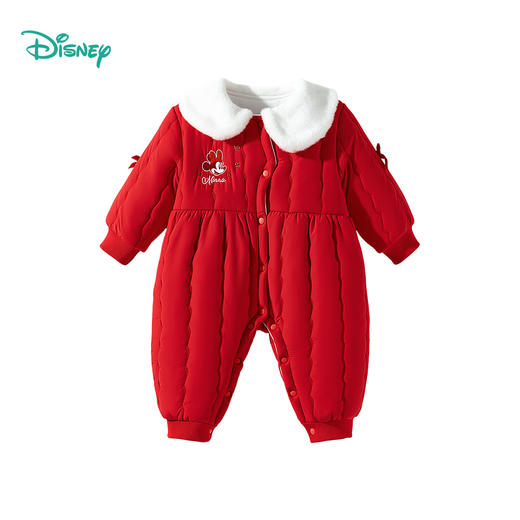 迪士尼童装婴幼儿夹棉连体衣加厚初生儿童连身衣女宝宝冬季ZD4EL011
 商品图13