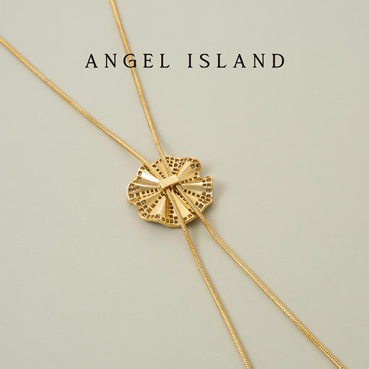 ANGEL ISLAND「雨荷」荷叶拉丝锆石可调节长项链 商品图8