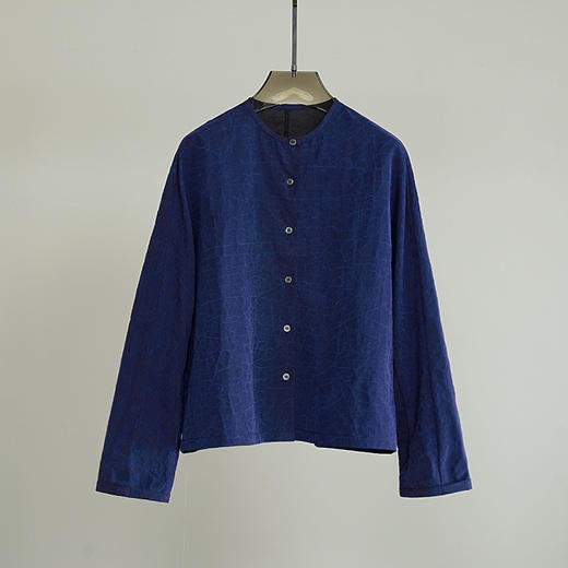 丁摩 手工制作精挑细选三年香云纱龟裂纹老料衬衫外套240493 商品图1