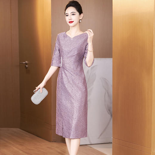 LC 2531旗袍连衣裙中式改良版七分袖旗袍日常可穿 商品图1