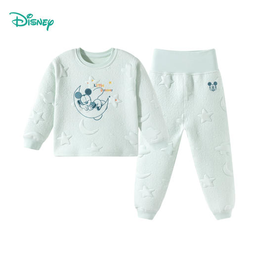 迪士尼三层暖棉2025秋冬新款男女长袖套装星月夹棉压花秋衣裤家居ZD4ET001 商品图9