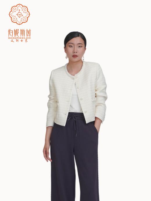SZ3A61_凝脂色_上衣_春秋_圆领珍珠扣短款小香风_高级女装_BERNIEELEN 伯妮斯茵 商品图1