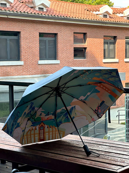 华科大双面晴雨喻荷伞 商品图0