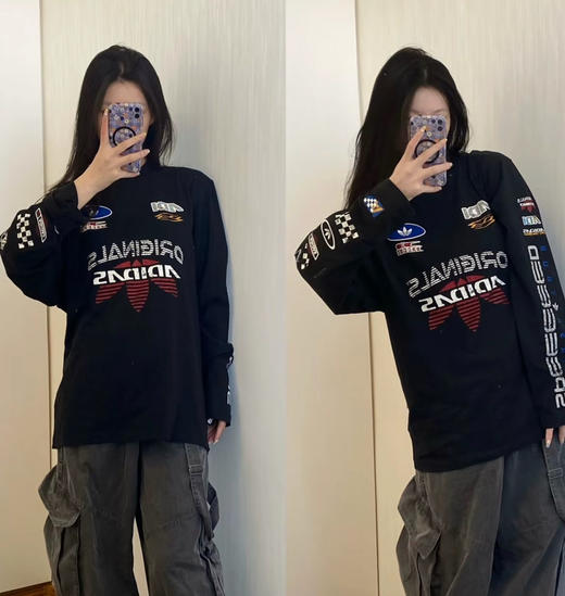 正品三叶草MOTO男女长袖卫衣T恤090201 商品图0