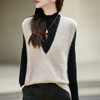 馥迦慵懒叠穿拉绒拉毛V领无缝羊毛马甲 商品缩略图5