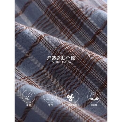 雀说早秋新款 美式彩色纽扣设计感宽松全棉格纹长袖衬衫ALSN7708 商品图3
