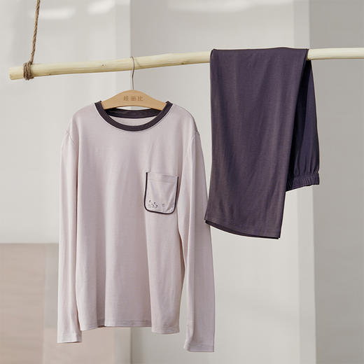 深睡眠蚕丝睡衣】真丝针织睡衣100%桑蚕丝儿童长袖家居服金三塔  BBY039 商品图2