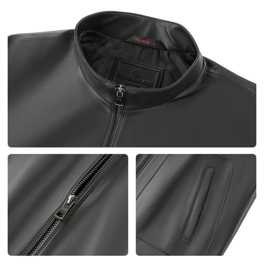 【轻薄绵羊皮】柒牌男士真皮皮衣2025立领潮流皮夹克男装休闲外套129J70590 商品图3