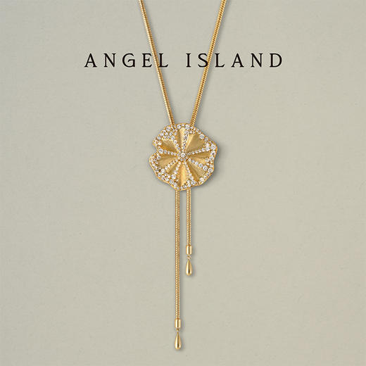 ANGEL ISLAND「雨荷」荷叶拉丝锆石可调节长项链 商品图7