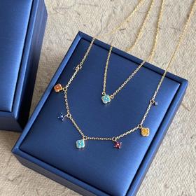 AGATHA幸运四叶花彩色宝石项链～ 初秋氛围感神器就靠它啦～