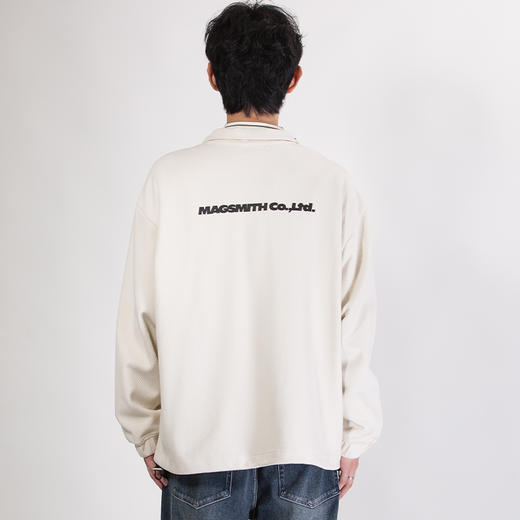 DRONKOO 2025 立领左胸后幅胶印字母下摆抽绳粗斜纹卫衣中厚开衫 商品图4