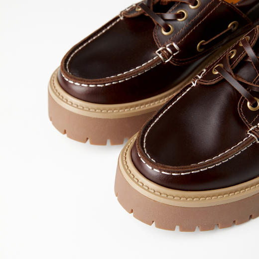 ROMI STUDIO"复古英伦"头层小牛皮蜡感擦色厚底皮鞋 RWCAP34877 商品图2