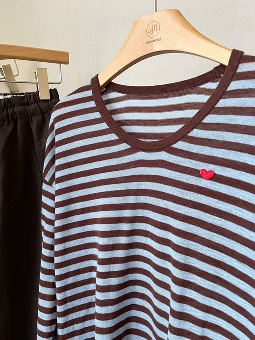 【可可经典】噢蜜ooomeooo爱心条纹针织衫 商品图5