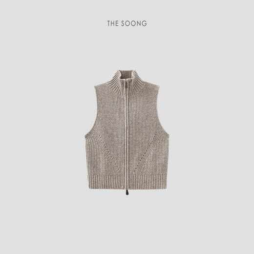THESOONG|"悦享舒适"牦牛绒羊毛坑条肌理感马甲外套HBMY7217 商品图0