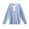 「高货wl」全新升级【铂金会员211/天猫279/差价68】(43036)洛诗琳气质海军风条纹针织衫2025秋季法式慵懒长袖T恤上衣 商品缩略图4