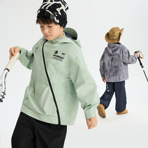 漫画家【晕染风衣】徒步骑行攀岩防水软防护加绒冲锋晕染软壳外套 商品图1