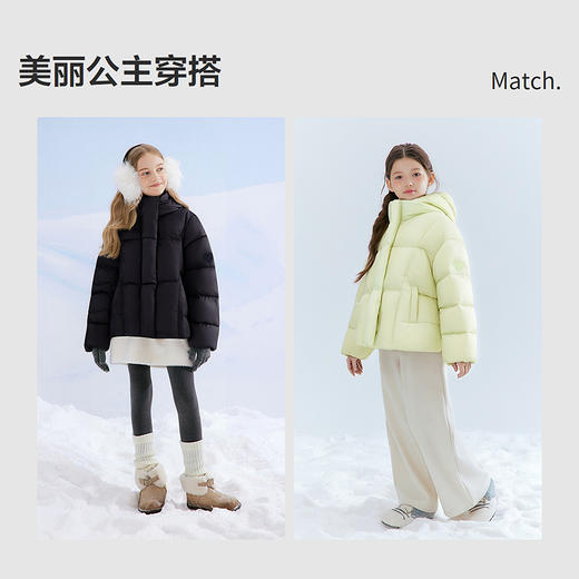 笛莎Deesha 童装女童羽绒服2025冬新款女童短款连帽羽绒服 商品图2