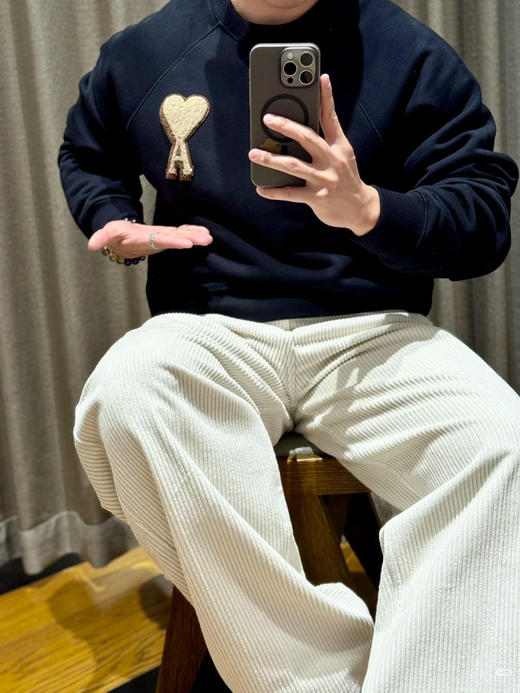 @mi 2025秋冬最新款毛巾绣圆领卫衣 Z-15597 商品图5