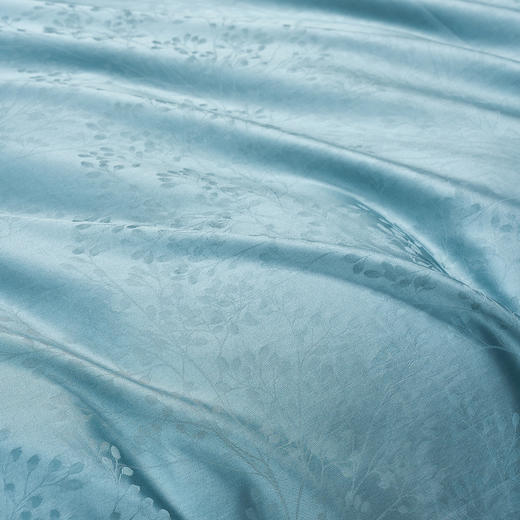 60长绒棉全棉四件套纯色大提花  叶琳-湖水蓝 商品图11