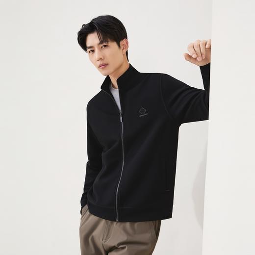 【立领拉链开衫】柒牌男装2025秋季国色提花莫代尔长袖开衫卫衣129W70150 商品图1