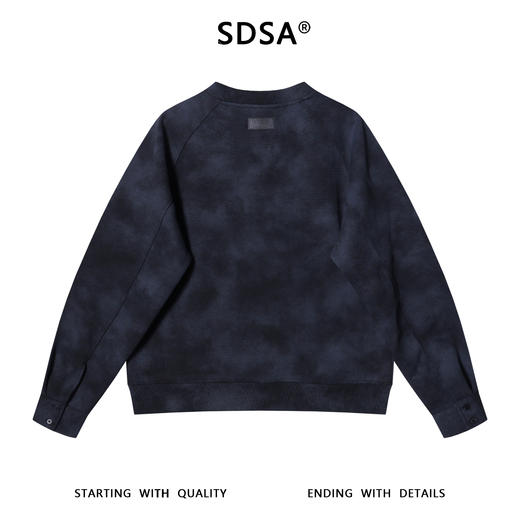 SDSA男士秋冬新款痞帅男装设计师扎染解构圆领卫衣百搭套头上衣 商品图4