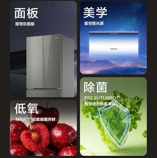 卡萨帝（Casarte）冰箱 BCD-520WGCFDM4WKU1(灰) 商品图1