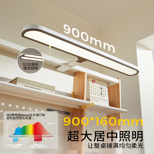 【安宁家桌柜灯一体】2平米纯实木高书架阳光一体桌学习桌椅套装120*70厘米宽大桌面 商品图2