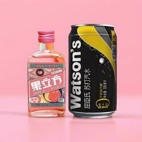【特调DIY】微醺小桃气：江小白果立方23°蜜桃果汁酒168ml+屈臣氏苏打汽水330ml
