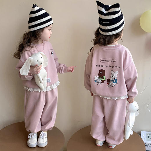 卡通卫衣套装2025秋季新款刺绣卫衣外套套装 商品图3