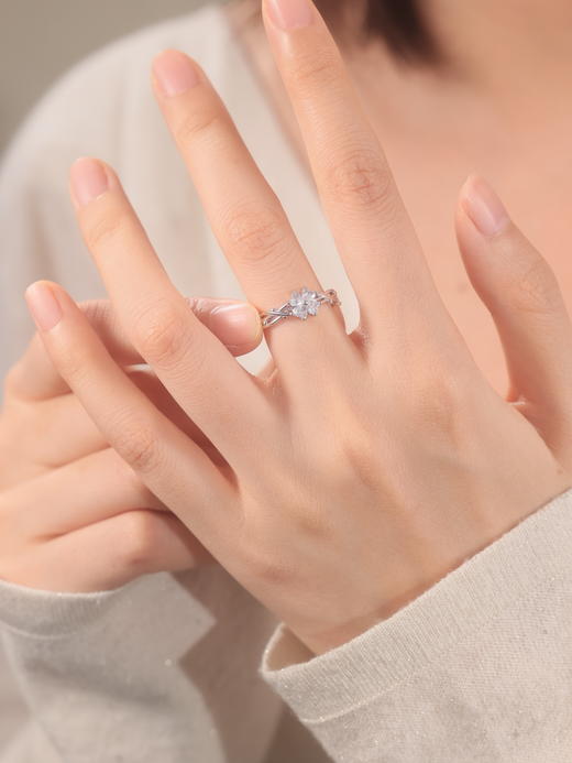 【999足银】 卡蒂罗/KADER 荆棘之花戒指 幸运四叶草森系小众设计经典高级感开口可调节优雅轻奢闺蜜日常#好运 商品图5