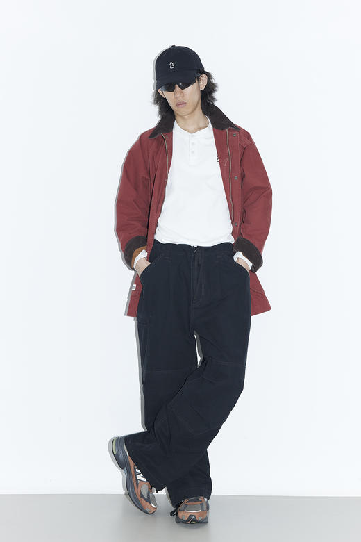 吃茶去chichaqu25全棉洗水做旧伞兵长裤宽松复古休闲工装男女 商品图1