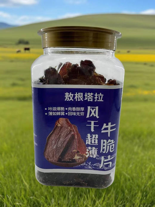 牛肉干新品上架！【敖根塔拉】风干超薄牛脆片 100g/桶  来自科尔沁草原上的牛肉干 咔滋爆脆 肉香醇厚 波如蝉翼 回味无穷 商品图0