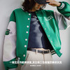 马登美式撞色拼接棒球服外套复古休闲毛呢夹克刺绣厚短上衣秋冬女 商品缩略图3