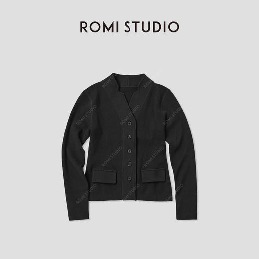 ROMI STUDIO“中古系列”澳洲羊毛混纺高端V领开襟毛织 RWCAST6108 商品图0