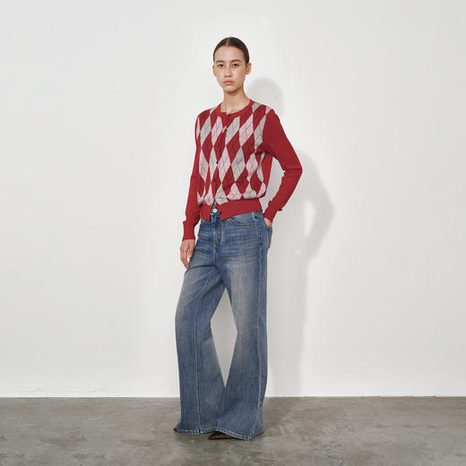 1月15号10点6折！！1.NUTH美利奴羊毛复古撞色格纹提花修身短款针织开衫女 商品图5