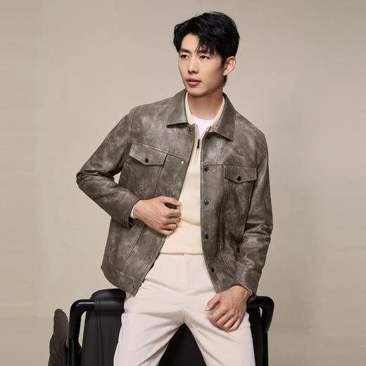 【绵羊皮/工装】柒牌真皮皮衣秋冬新款中青年时尚商务休闲外套129J70430 商品图3