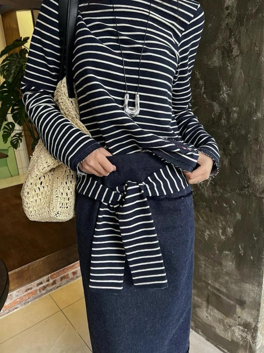 Celine同款条纹假两件卫衣09011 商品图9