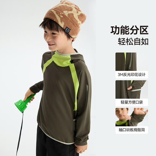 漫画家【方格训练衣】徒步骑行攀岩加绒3M反光印花长袖训练T恤 商品图2