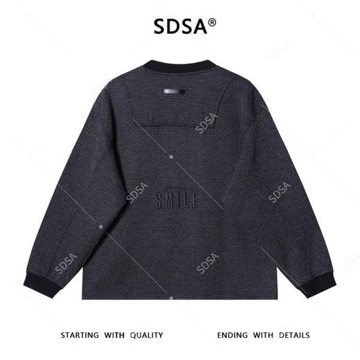 7710SDSA男士秋冬新款痞帅男装美式口袋拼接针织卫衣时尚圆领套头上衣 商品图5