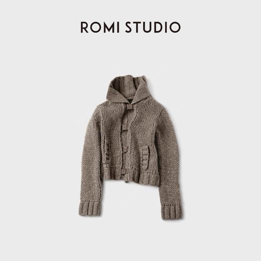 ROMI STUDIO“温暖氛围”牦牛绒绵羊毛手工钩织毛衣外套RWCAST6148 商品图1