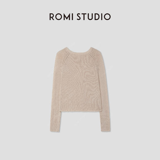 ROMI STUDIO“秋意昂然”棉质系带波纹肌理质感长袖毛织RWCRSZ3896 商品图5
