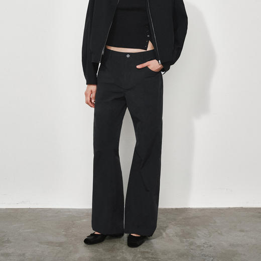 NUTH黑色可束脚直筒显瘦微喇休闲裤女 商品图4