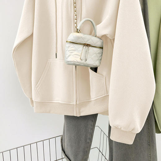 雀说多色连帽女士卫衣新款美式开衫复古小众百搭外套ins潮AL7517 商品图2