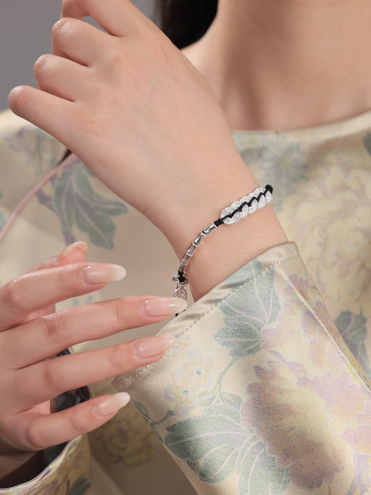 卡蒂罗KADER 祈愿五帝铜钱手链 国潮新中式节节高升复古吉祥如意招财铜钱财源滚滚 古风轻奢小众#好运 925银 手链 男女同款情侣款 商品图6