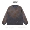 SDSA男士秋冬新款痞帅男装潮牌扎染做旧圆领长袖T恤宽松轻奢上衣 商品缩略图1